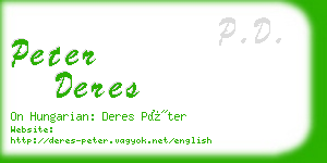 peter deres business card